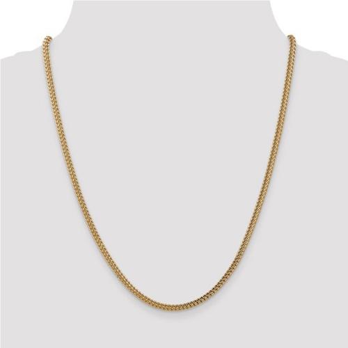 30 inch 2.5 mm Franco Chain Necklace In 14Kt Yellow Gold