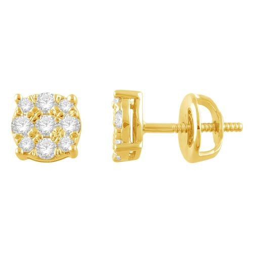0.50 Ct. T.w. Diamond Round Cluster Stud Earrings