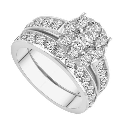 3.00 Ct. Tw. Diamond Unity-flower Bridal Set