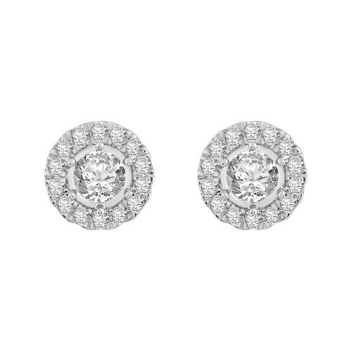 Novello Lab-grown Diamonds Halo Studs - 2.75 Ct. T.w.