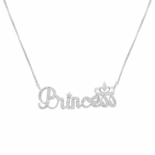 0.25 Ct. Tw. Diamonds Princess  Crown Necklace