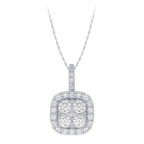 Novello Lab-grown Diamonds Cushion Halo Pendant - 1.65 Ct. T.w.
