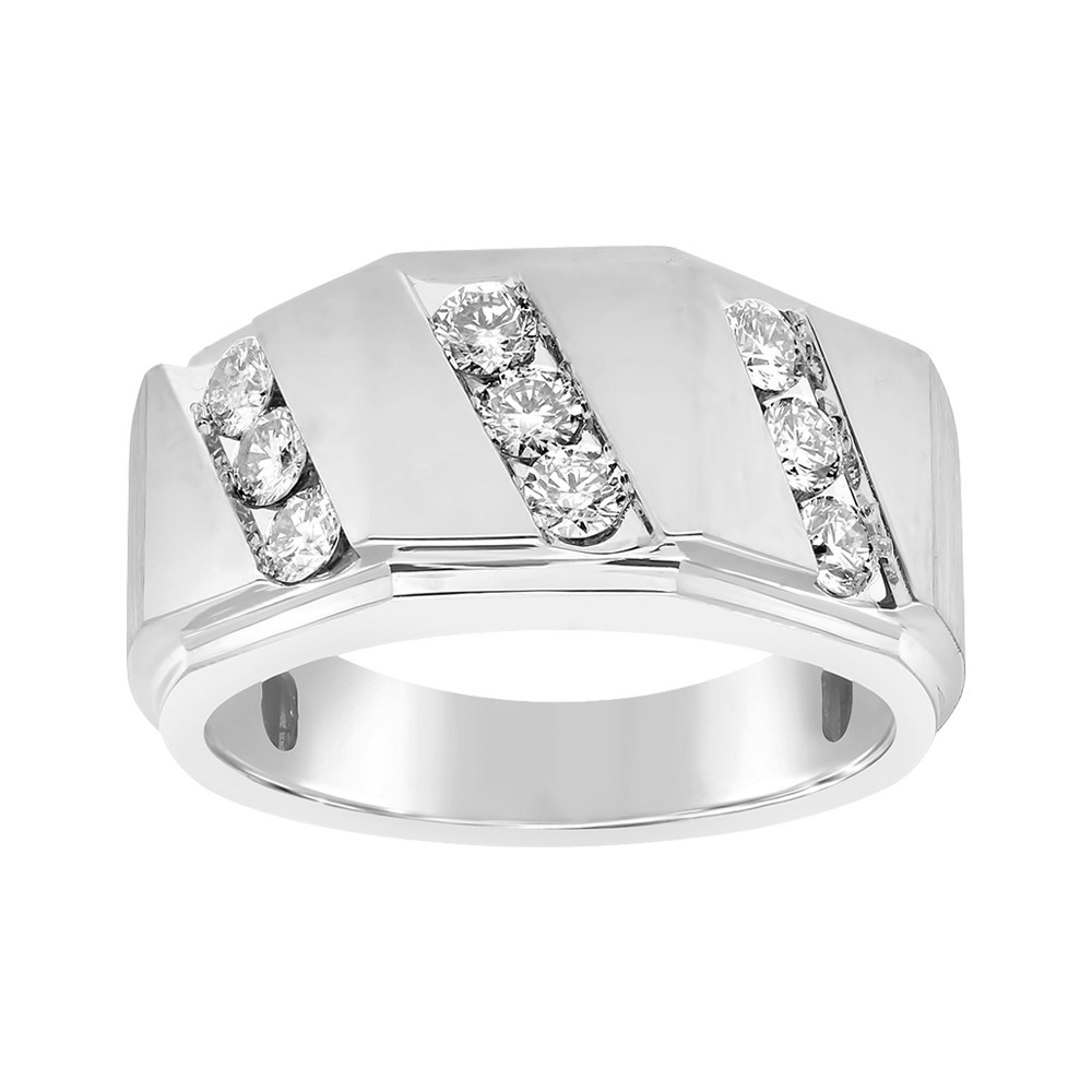 Ovani® Diamonds Men's 9-stone Grooved Wedding Band - 1 Ct. T.w.