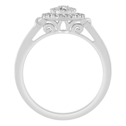 0.33CT. T.W. DIAMOND HALO OVAL SHAPE RING IN 14K GOLD