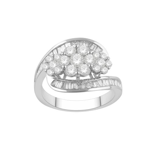 1.75 Ct. T.w. Diamond Flower Style Ring
