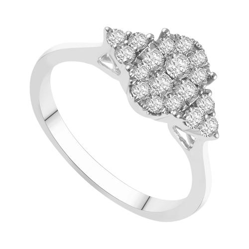 0.50CT. T.W. DIAMOND OVAL SHAPE PROMISE RING IN 10K GOLD