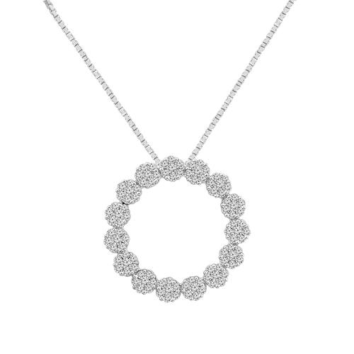 1.00ct. T.w. Diamond Flower Circle Of Life Pendant