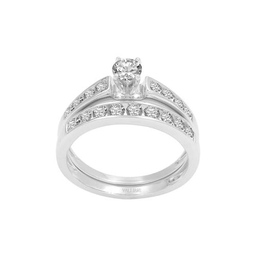 Diani® Raised Solitaire Bridal Ring Set - 1 Ct. T.w. in 14K White Gold