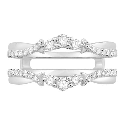 1/2 Ct. T.w. Diamond Wedding Ring Enhancer In 14Kt White Gold