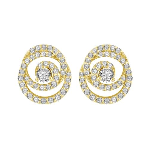 Ovani® Diamonds Double Circle Studs 0.50 Ct. T.w. in 22K Yellow Gold
