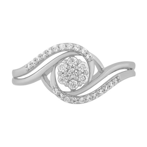 Novello Lab-grown Diamonds Flower Promise Ring 0.25 Ct. T.w.
