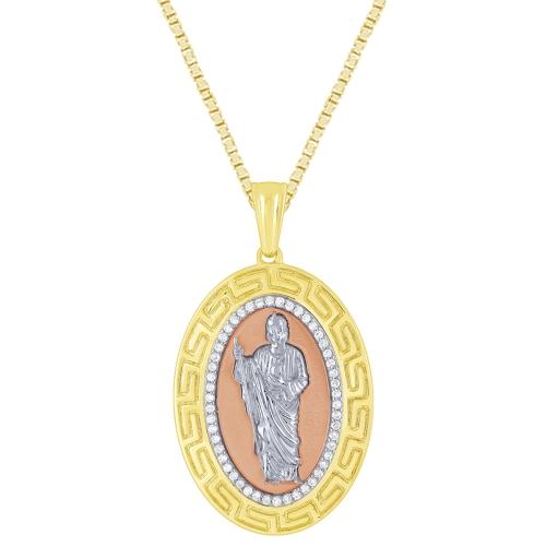 1/4 Ct. T.w. Diamond Saint Jude Pendant In 14Kt White White White Gold
