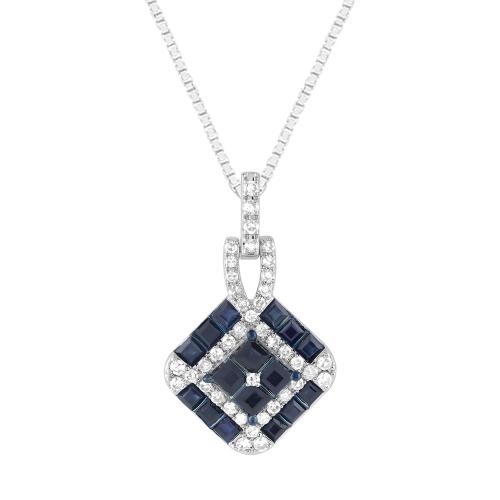 Aanika V. Mosaic Sapphire And Diamond Pendant - 0.22 Ct. T.w.