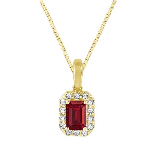 "novello-collection"'s 0.16ct. T.w. Labgrown Diamond 1.00ct Ruby Halo Pendant