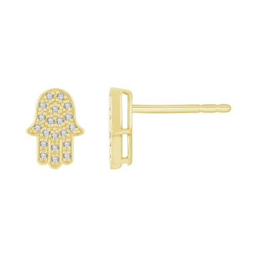 Hamsa Diamond Studs - 0.16 Ct. T.w.