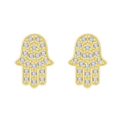 Hamsa Diamond Studs - 0.16 Ct. T.w.