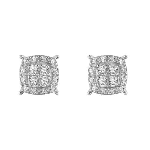 "Novello-Collection" 0.25CT. T.W. LABGROWN DIAMOND FLOWER EARRINGS IN 10K GOLD