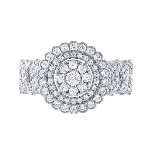 1.00ct. T.w. Diamond Flower Ladys Ring