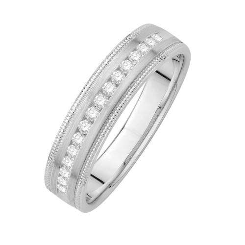 Ovani® Diamonds Men's Milgrain Wedding Band - 0.25 Ct. T.w.