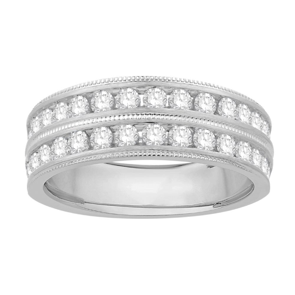 Ovani® Diamonds Men's 2-row Milgrain Rbc Wedding Band - 1.50 Ct. T.w.