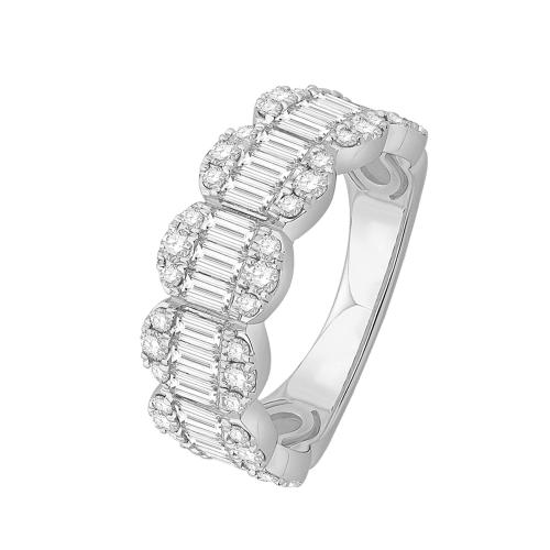 Ovani® Baguette Women's Band 1.65 Ct. T.w. in 18K White Gold