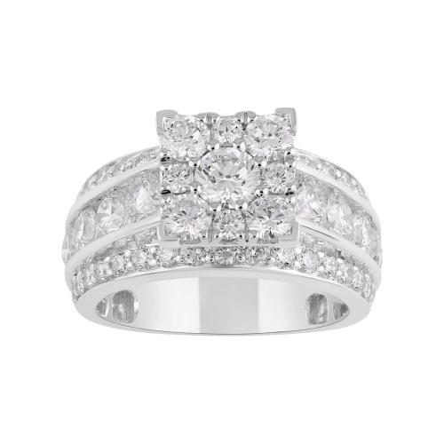 Novello Lab-grown Diamonds 3-row Bridal Ring - 3.15 Ct. T.w.