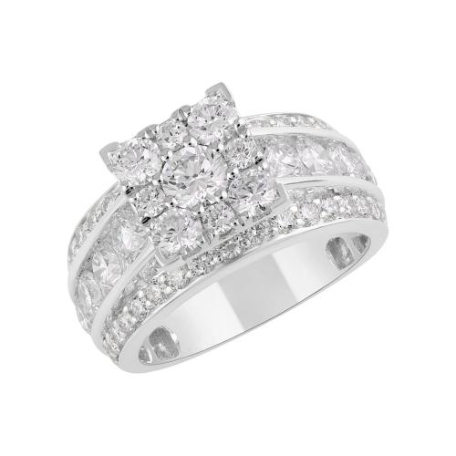 Novello Lab-grown Diamonds 3-row Bridal Ring - 3.15 Ct. T.w.