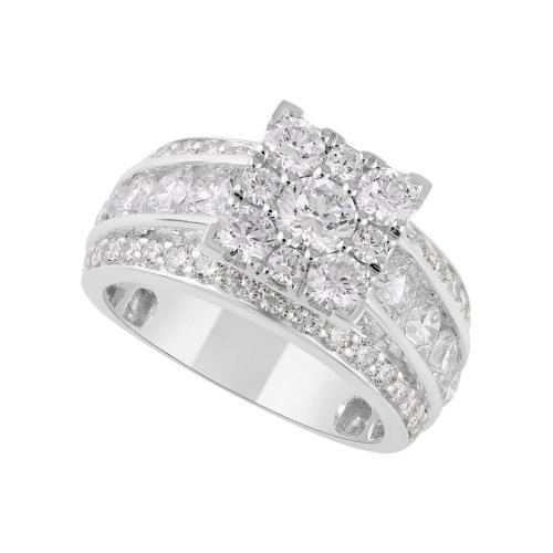 Novello Lab-grown Diamonds 3-row Bridal Ring - 3.15 Ct. T.w.