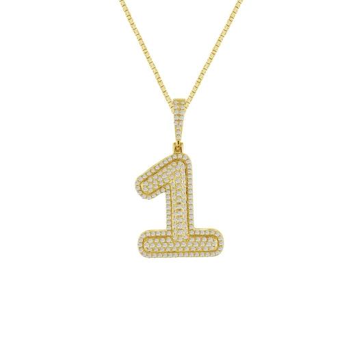 Number "1" Diamond Digit Pendant - 0.50 Ct. T.w.