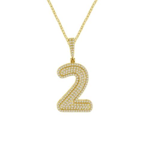 Number "2" Diamond Digit Pendant - 0.50 Ct. T.w.