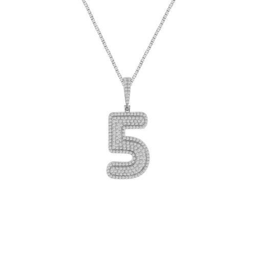 Number "5" Diamond Digit Pendant - 0.50 Ct. T.w.