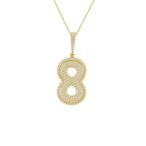 Number "8" Diamond Digit Pendant - 0.50 Ct. T.w.