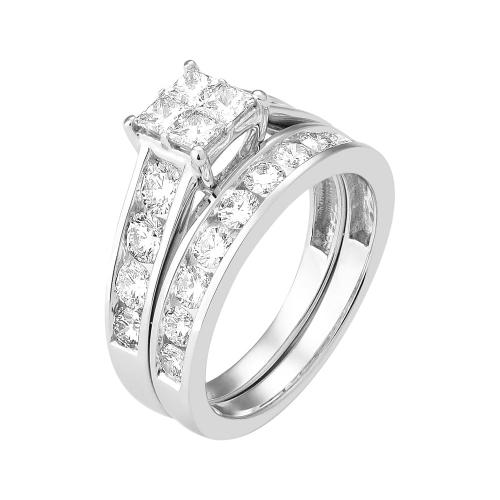 Novello Lab-grown Diamonds Quad Bridal Set 2 Ct. T.w. in 14K White Gold