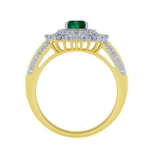 Aanika V.  Oval Emerald Double Halo Diamond Ring - 0.50 Ct. T.w.