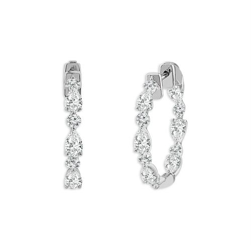 Novello Lab-grown Diamond In and Out Huggie Hoops 3.10 Ct. T.w. in 14K White Gold