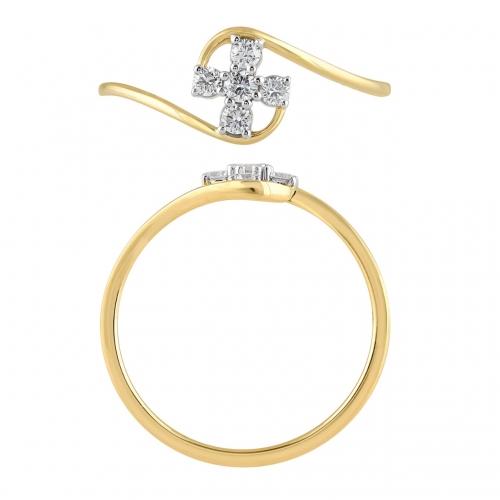 Novello Lab-grown Diamonds Flower Promise Ring 0.16 Ct. T.w. in 10K Yellow Gold