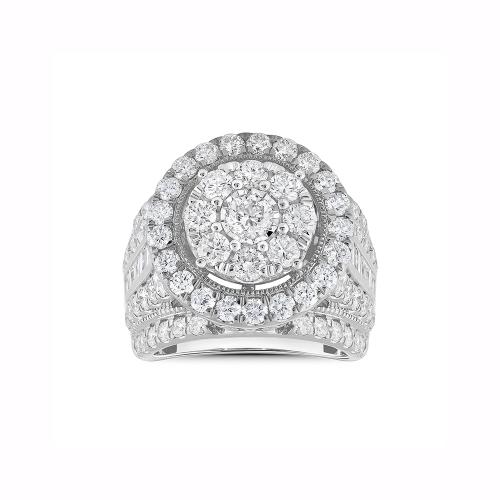 Novello Lab-grown Diamonds Composite Halo Ring 4 Ct. T.w. in 14K White Gold
