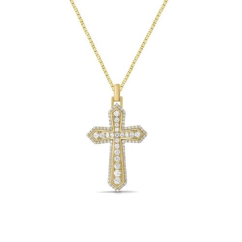 Novello Collection's Labgrown Diamond Religious Cross Pendant
