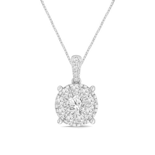 Novello Lab-grown Diamonds Round Halo Pendant 1 Ct. T.w.