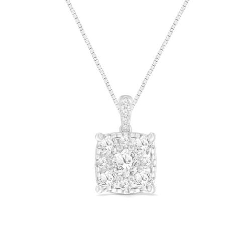 Novello Lab-grown Diamonds Cushion Cluster Pendant - 1.50 Ct. T.w.