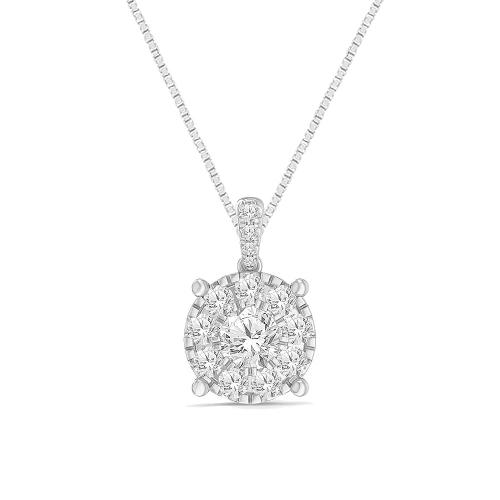 Novello Lab-grown Diamonds Round Pendant - 1.50 Ct. T.w.