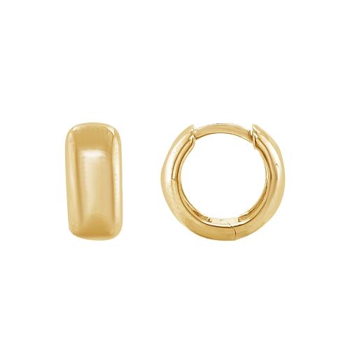 Classic Rounded Dome Huggie Hoops in 14K White Gold