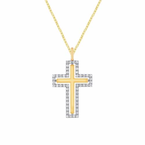 Novello Lab-grown Diamonds Cross Pendant - 0.25 Ct. T.w.