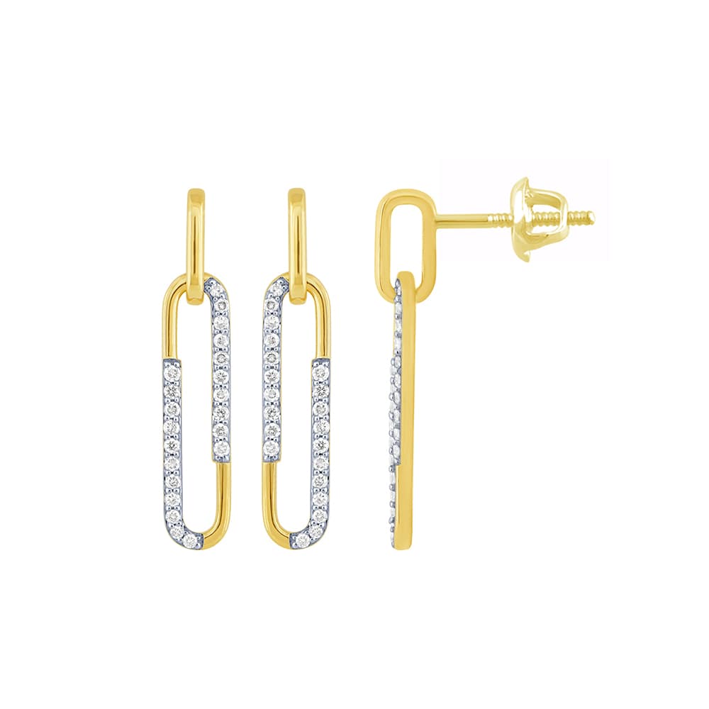 Bella By Ovani® Lab-grown Diamonds Paperclip Earrings - 0.20 Ct. T.w.