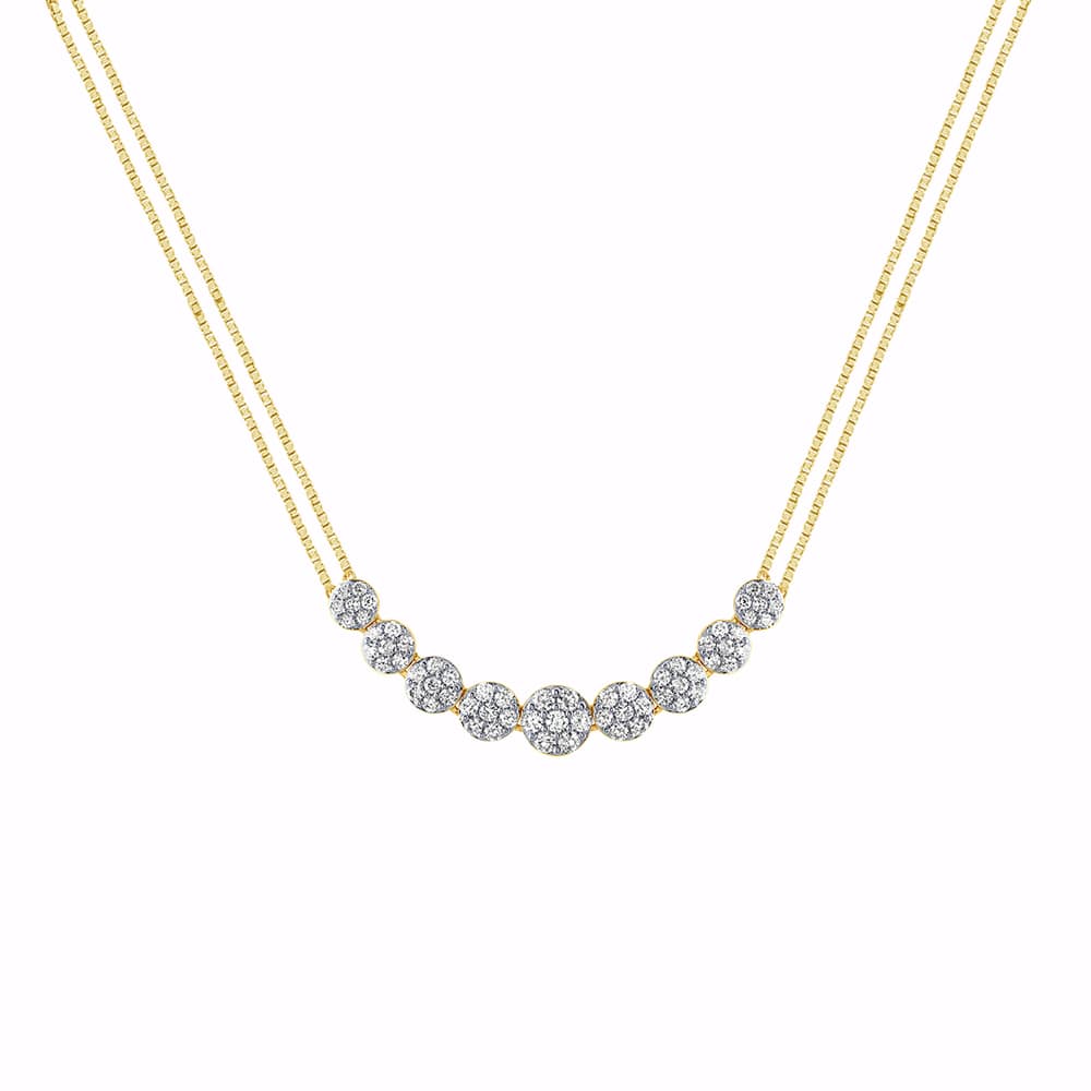 Novello Lab-grown Diamonds Graduated Cluster Necklace - 1 Ct. T.w.