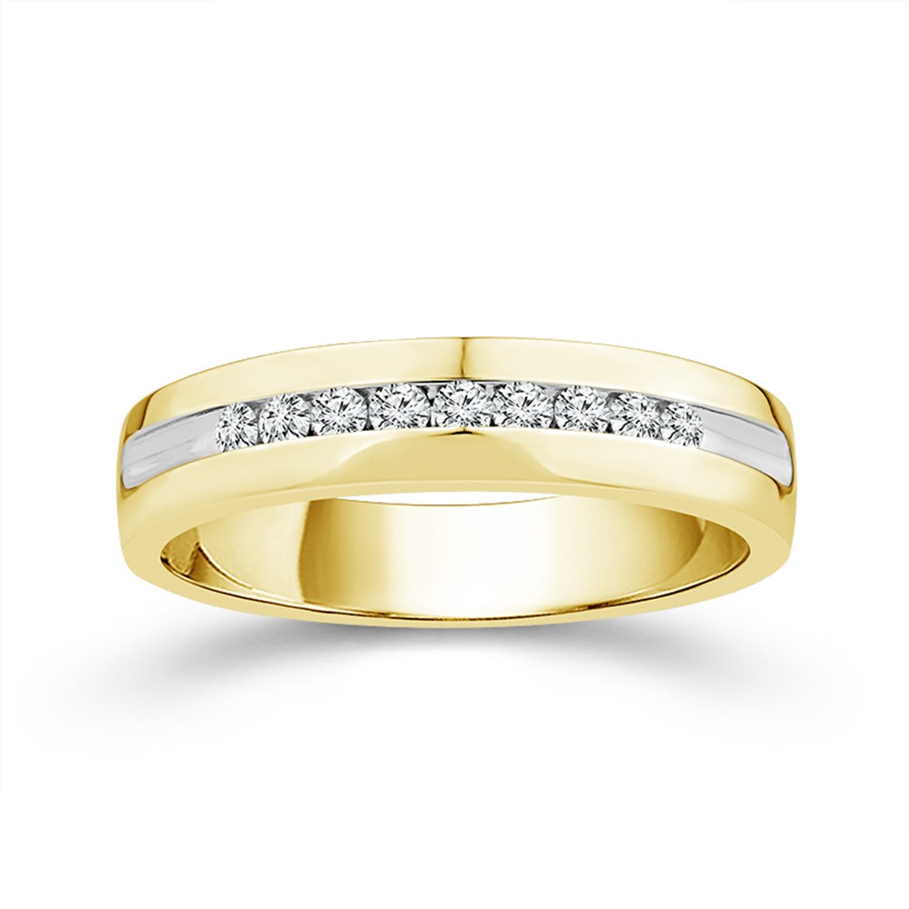 1/4 Ct. T.w. 9-stone Round Brilliant Cut Channel Wedding Band