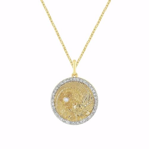 Novello Lab-grown Diamonds Dragon Medallion Pendant (replica) - 0.35 Ct. T.w.