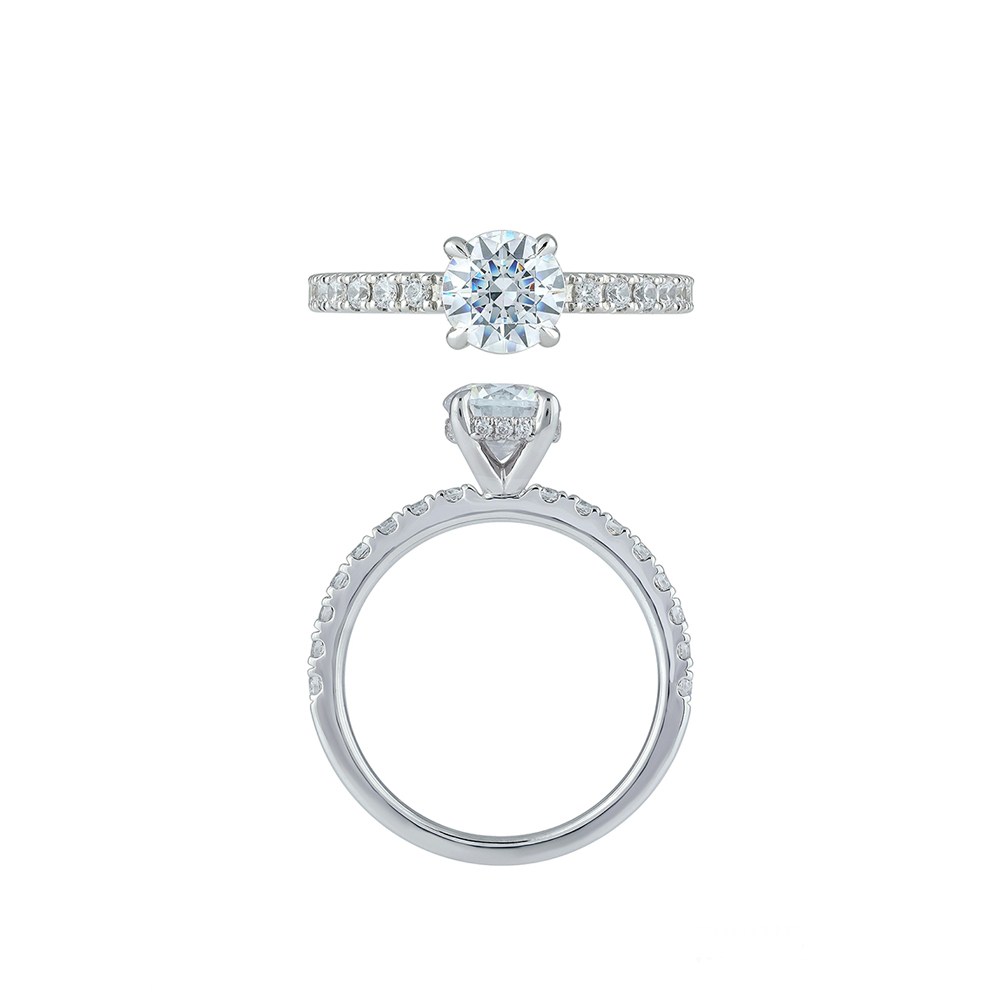Diani® Hidden Halo Engagement Ring - 0.75 Ct. T.w.