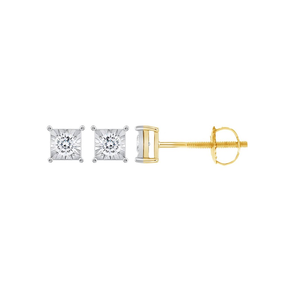 Novello Lab-grown Diamonds Square Illusion Screw Studs - 0.16 Ct. T.w.