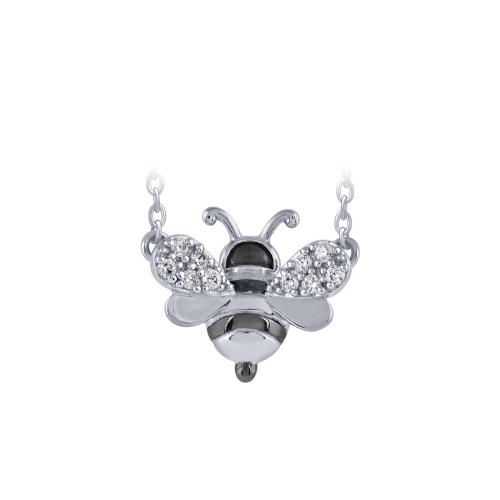 Bella By Ovani® Lab-grown Diamonds Honey Bee Necklace - 0.050 Ct. T.w.